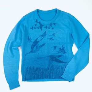 VTG Trendy Blue Canadian Geese Sweater